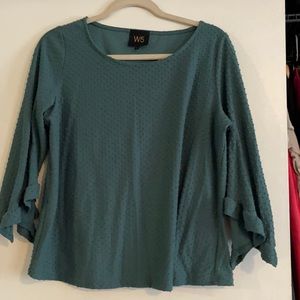 Green dot detail blouse